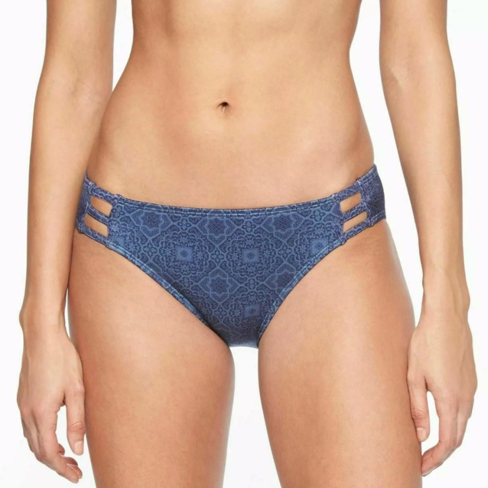 Athleta Aqualuxe chrome blue bikini bottom size S